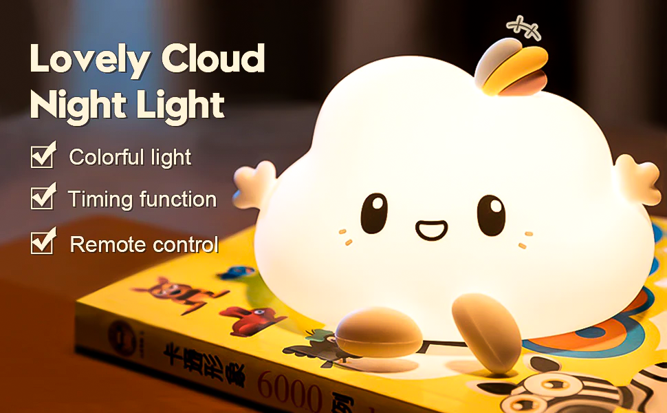Cloud & Star Silicone Night Light – Dreamy Ambient Room Decor