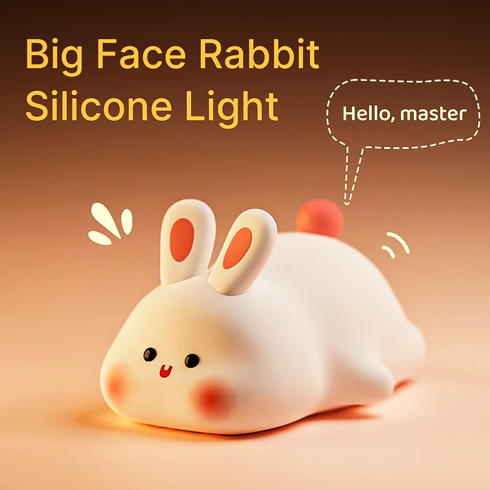 Adorable Bunny Silicone Night Light – Rechargeable & Touch Control