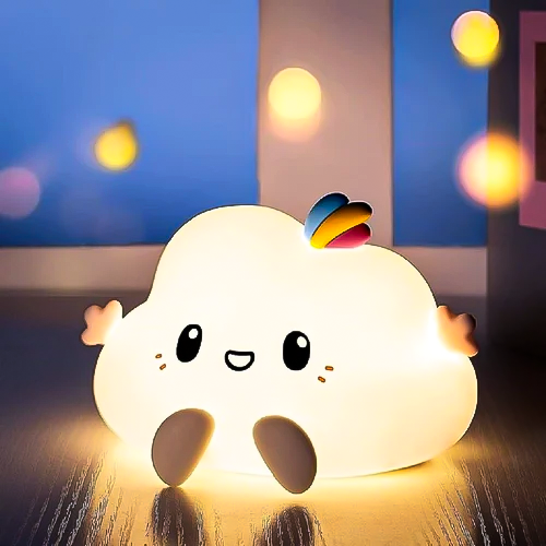 Cloud & Star Silicone Night Light – Dreamy Ambient Room Decor