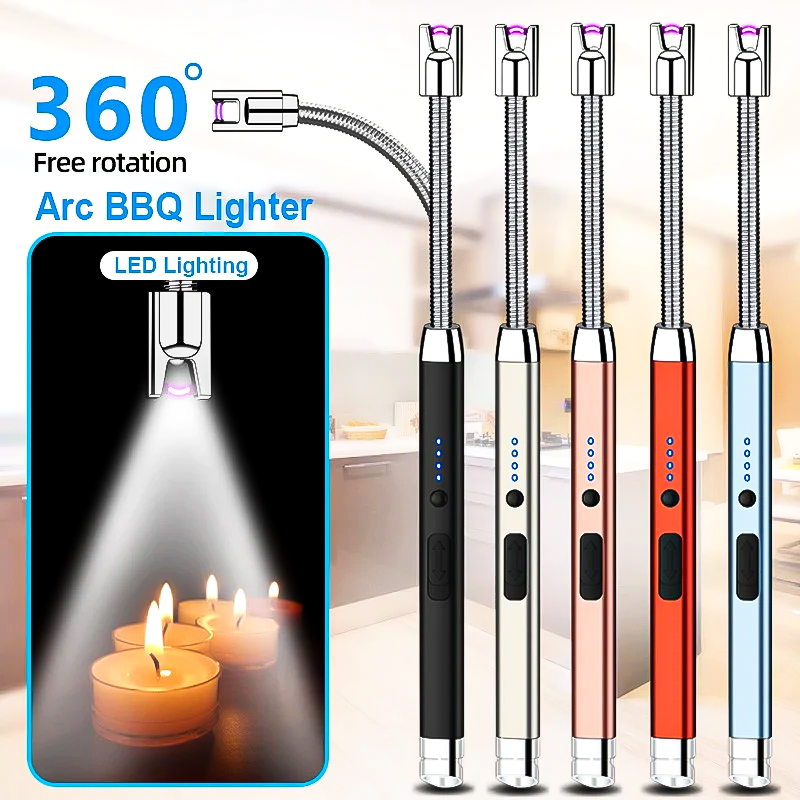 Rechargeable Electric Arc Lighter – Windproof USB Pulse Ignition for Kitchen, Candle & BBQ