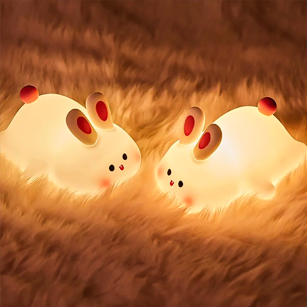 Adorable Bunny Silicone Night Light – Rechargeable & Touch Control