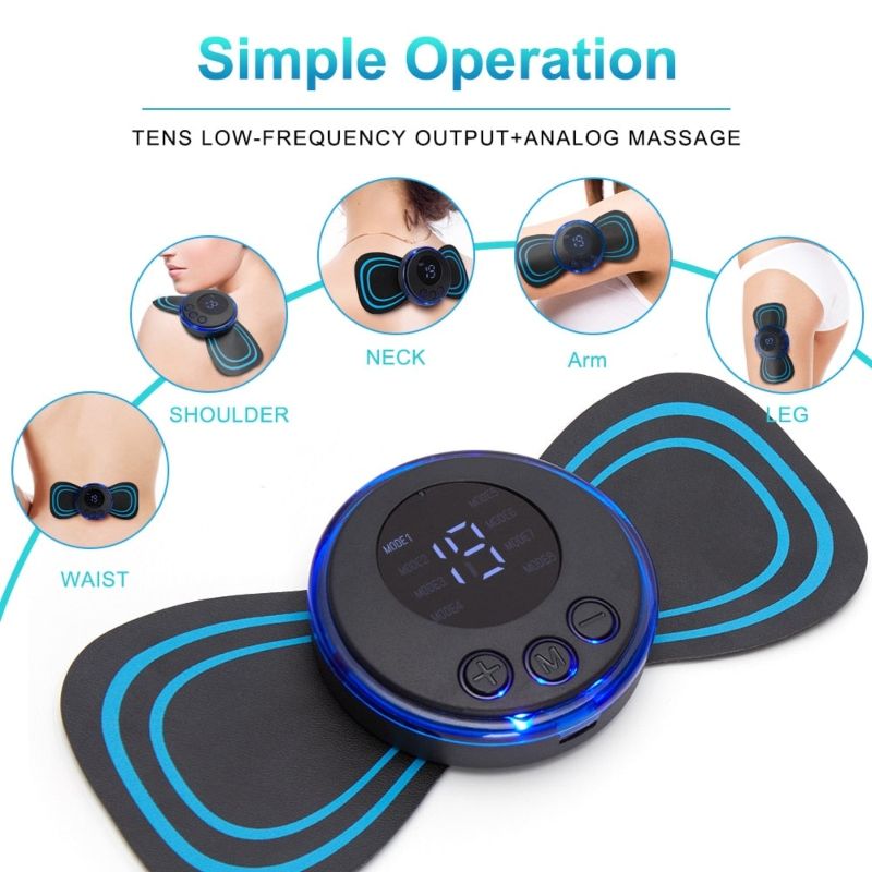 Smart Electric Foot Massager Mat & Mini Body Massager Combo with USB Charging and Display