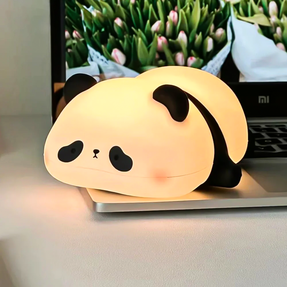Cute Panda Silicone Night Lamp – Soft Glow Bedroom Light