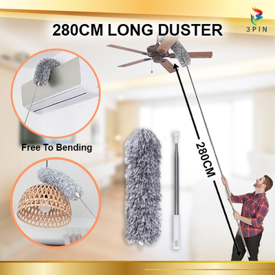 8ft. Flexible Microfiber Fan Duster with Stainless Steel Handle for Fan Cleaning